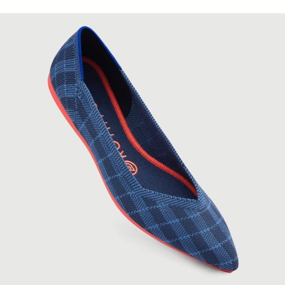 Rothy's Indigo Gingham Points - Picture 2 of 6